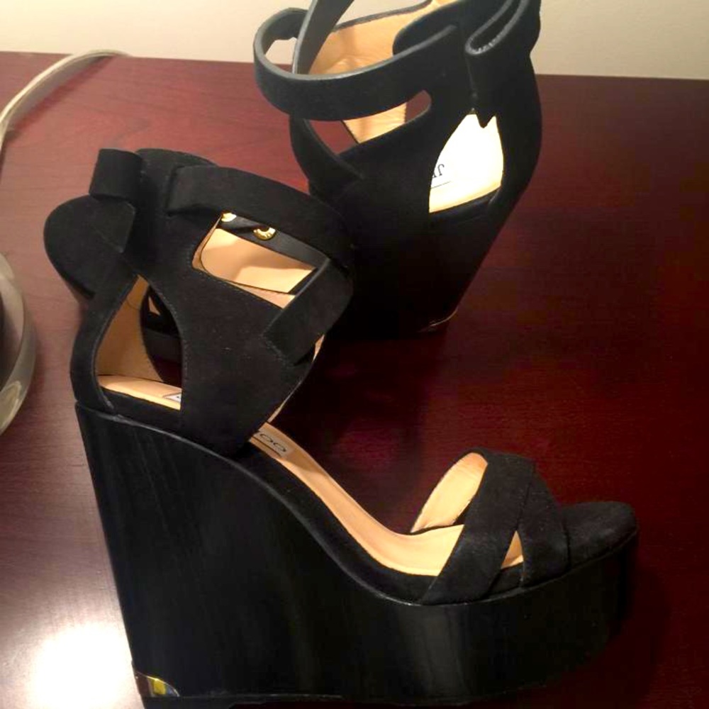 Jimmy Choo Black Wedges NWT. Size 6